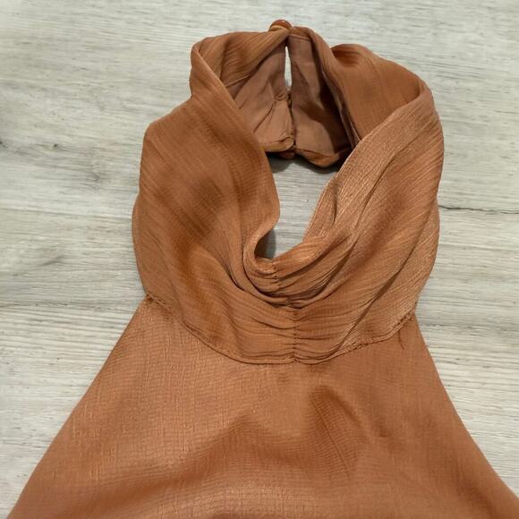 Princess Polly Paityn High Neck Halter Open Back Tie Back Crop Top Size 2 - Picture 3 of 5